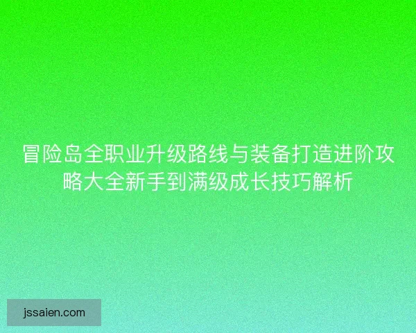 冒险岛全职业升级路线与装备打造进阶攻略大全新手到满级成长技巧解析